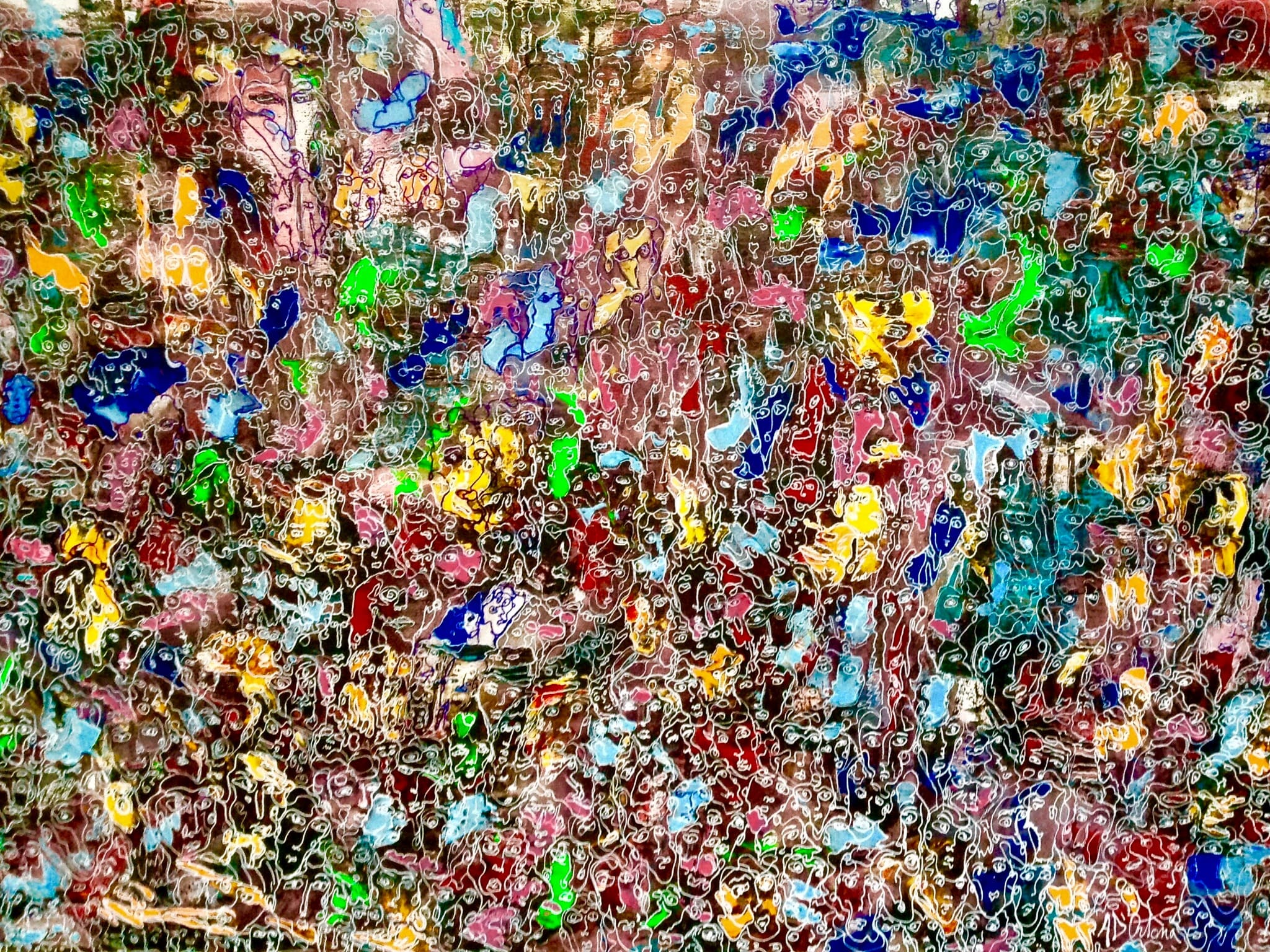 Viele Kleine Leute_A_acrilico e olio su tela_60X100_2019