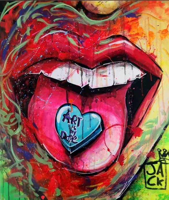 Art is my dopo_ bombolette+acrilico su tela 70×60 Anno 08_2022