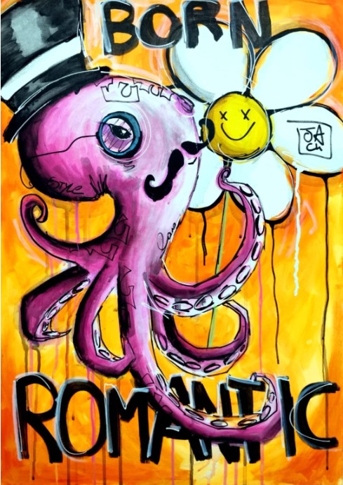 Born romantic_ Acrilico su tela 70×50 Anno 10_2021