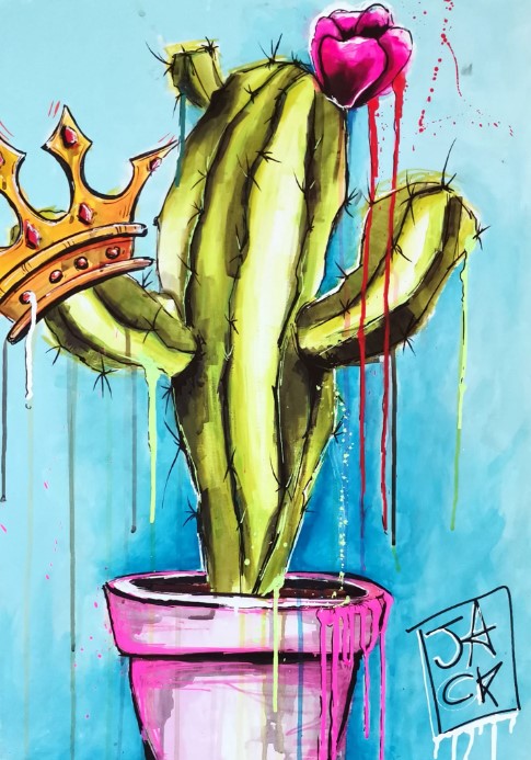 Cactus_acrilico su tela 70×50 Anno_09_2020