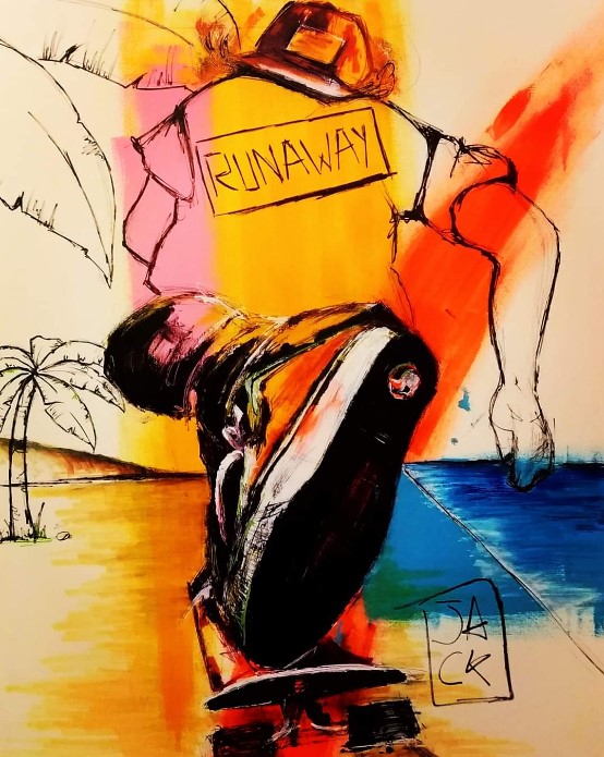 Run away_Acrilico su tela 80×60 Anno_04_2019