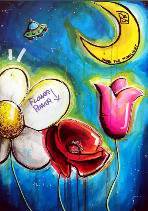 Under the moonlight, Acrilico su tela 70×50 Anno 03_2022