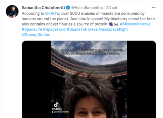 “Insects are good for you and the planet” parola di AstroSamantha