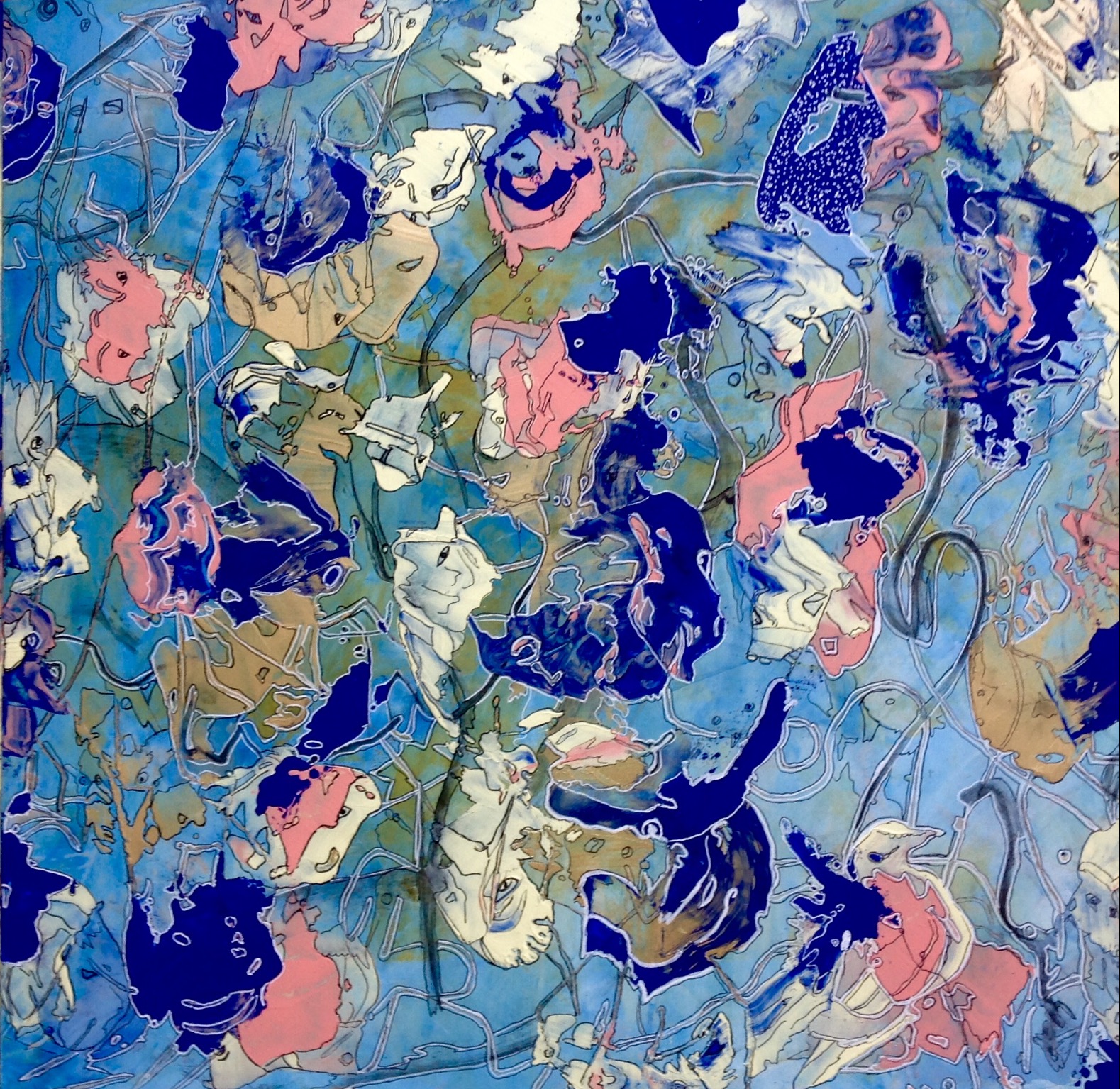 Effrazione dei sentimenti trittico 50 x 50_acrilico su compensato pressato_2 di 3_ 2020