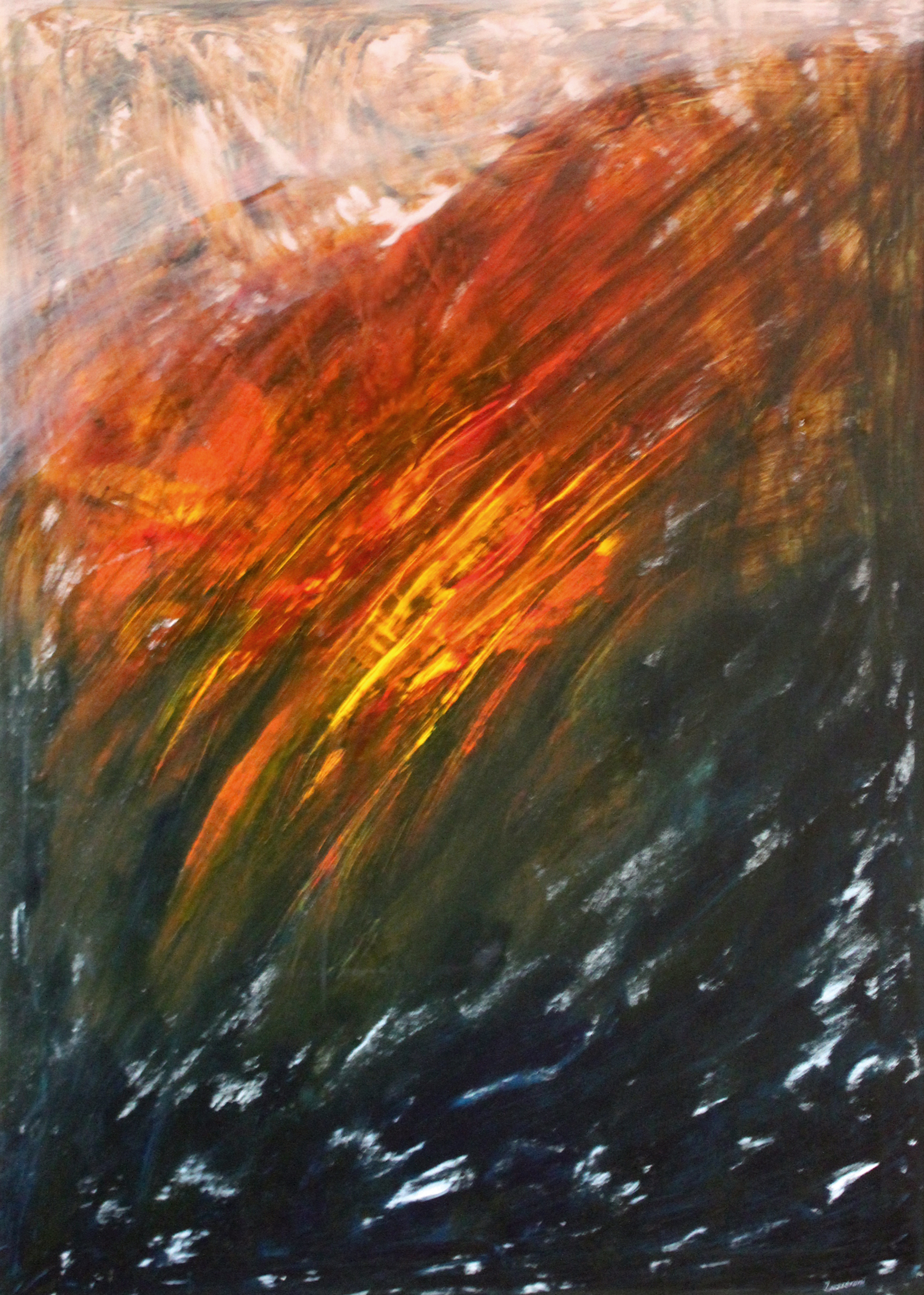 Albori di un nuovo giorno, 2007, tenica mista su tela, cm 118 x 87