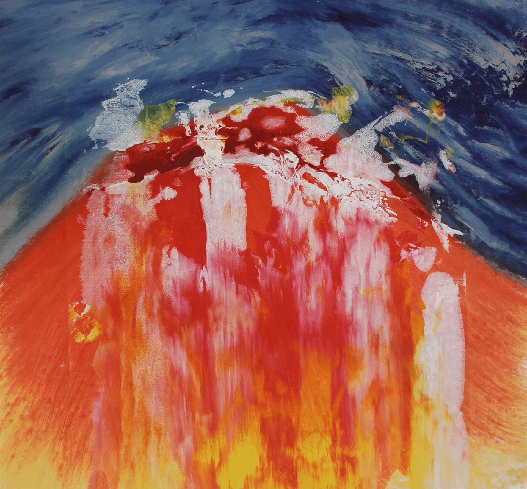 Dalla terra al cielo, 2015, tecnica mista su tela, cm 66 x 70
