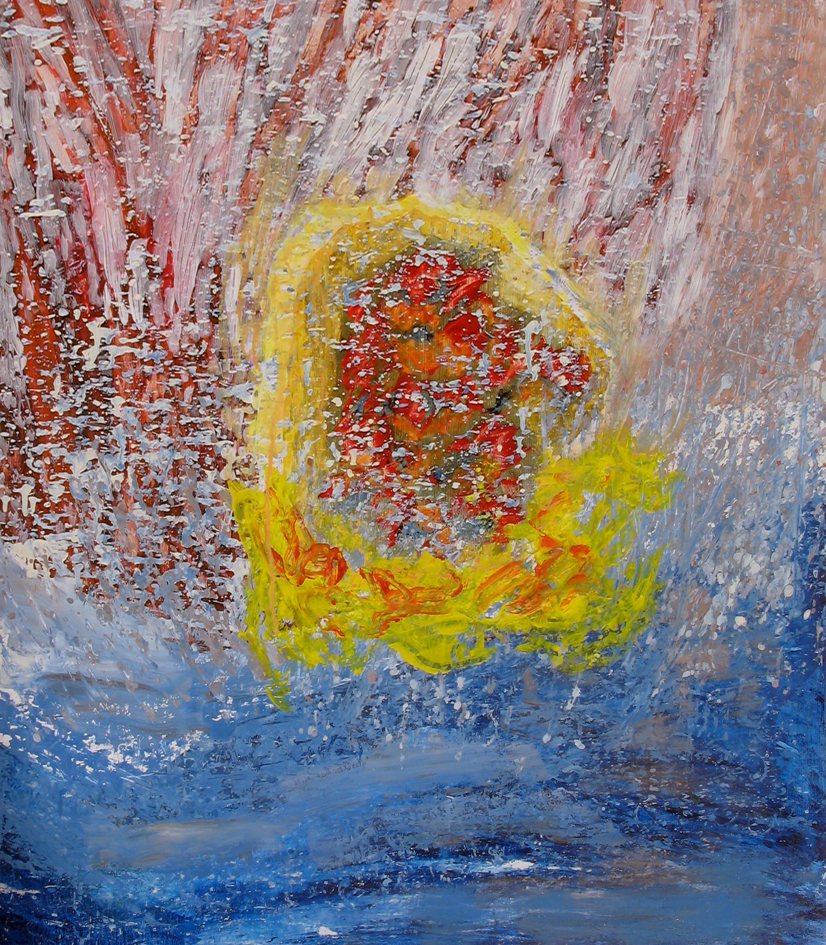 Forme e colori dell_acqua, 2021, acrilico su tavola, cm 80 x 70