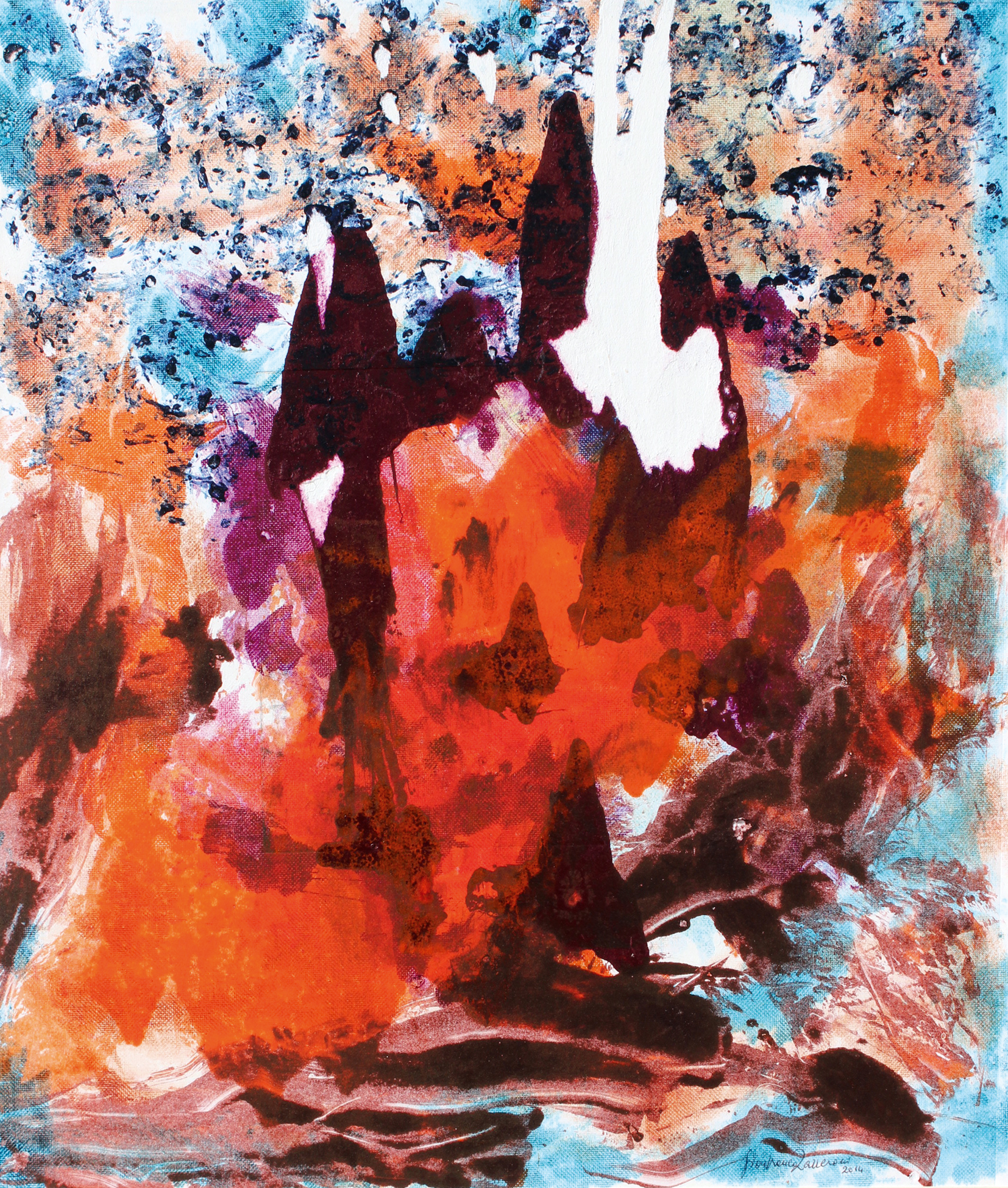 Genesi, 2004, acrilico su carta, cm 50 x 43