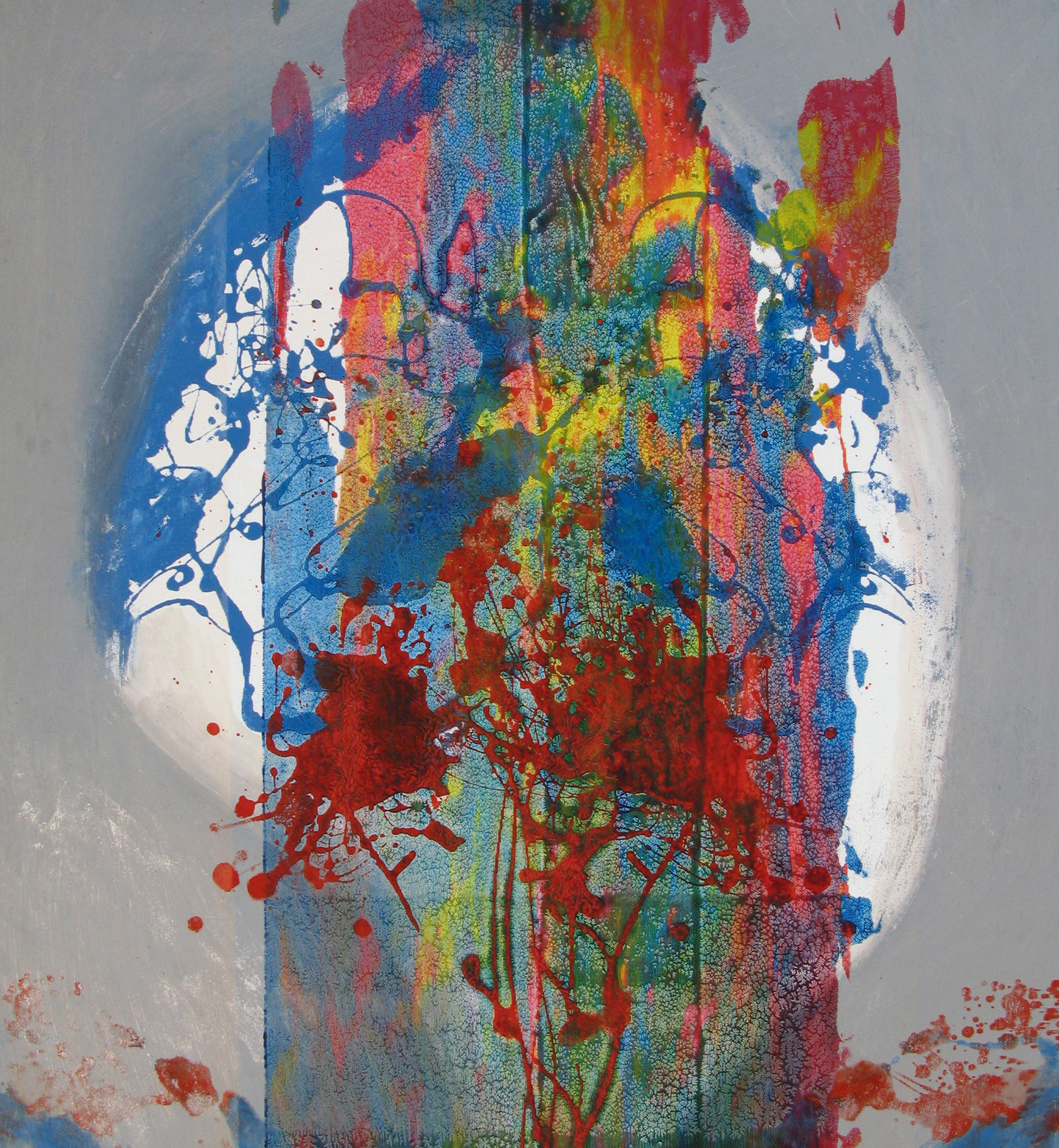 Il bosco sotto la luna, 2015, tecnica mista su tela, cm 70 x 65